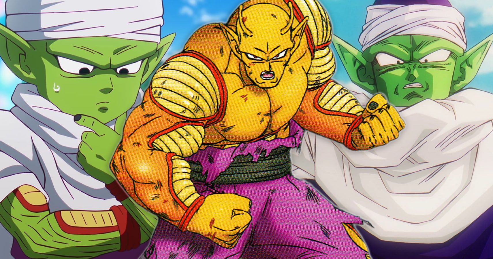 Mini Piccolo from Dragon Ball DAIMA, Orange Piccolo from Dragon Ball Super Super Hero, and Adult Piccolo from Dragon Ball DAIMA