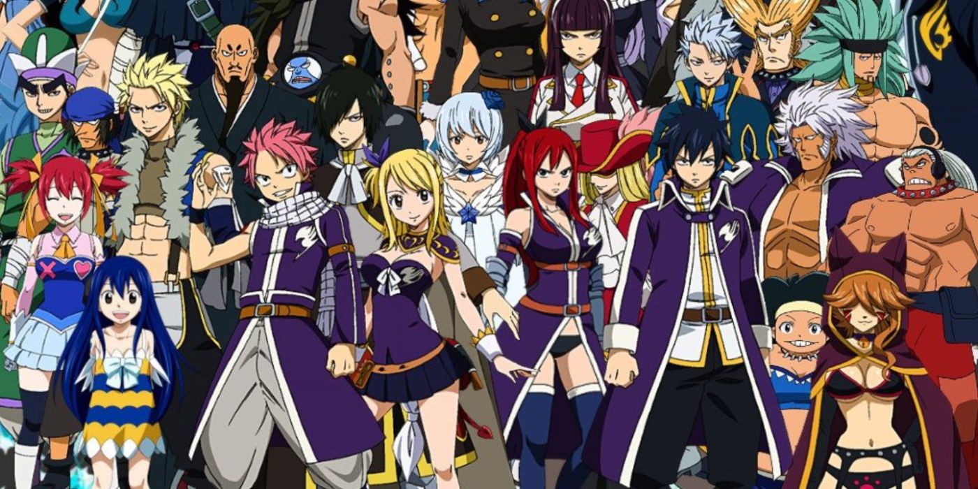 O elenco de Fairy Tail reunido