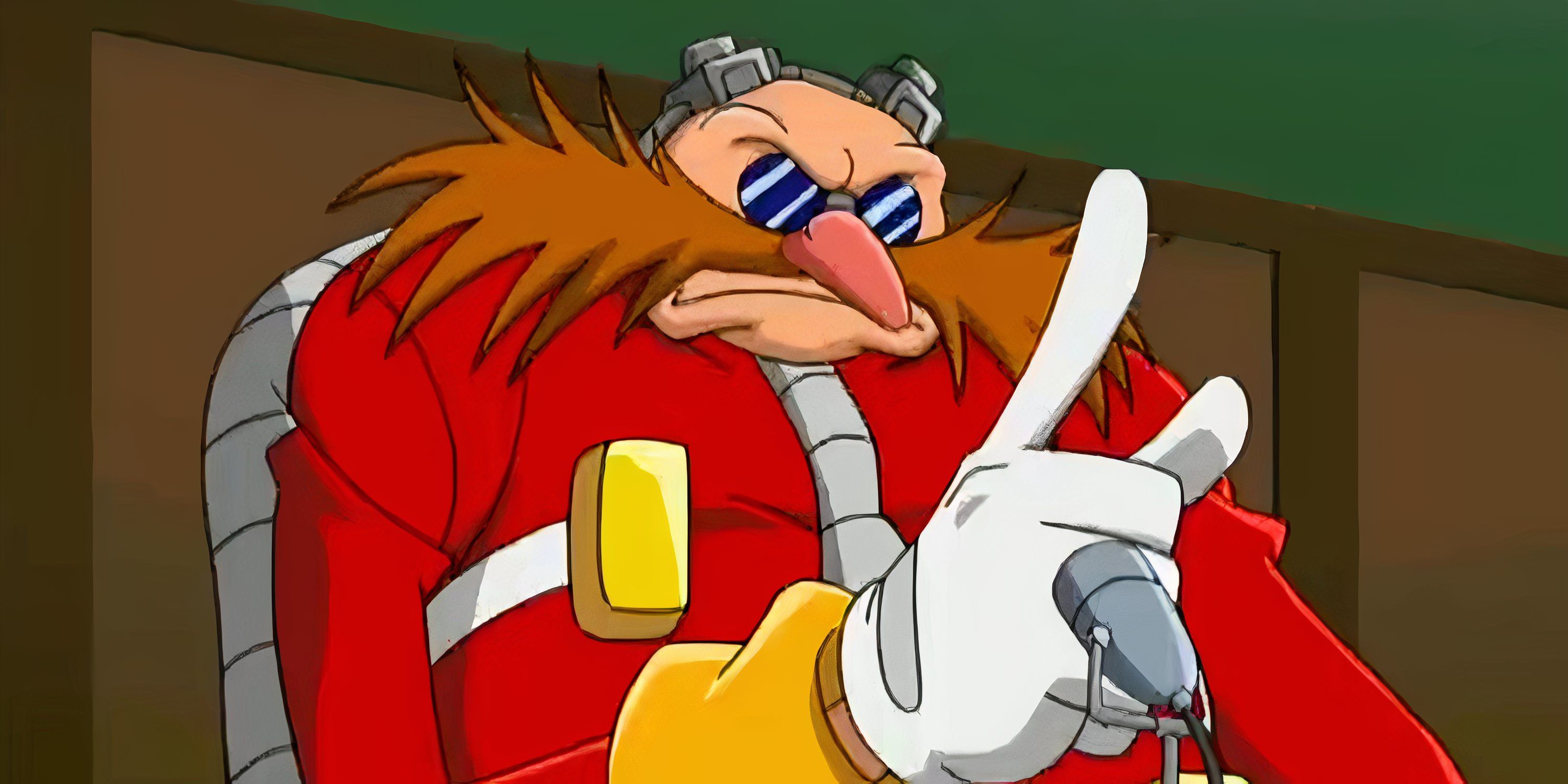 Dr. Eggman aponta enquanto usa um microfone no Sonic X