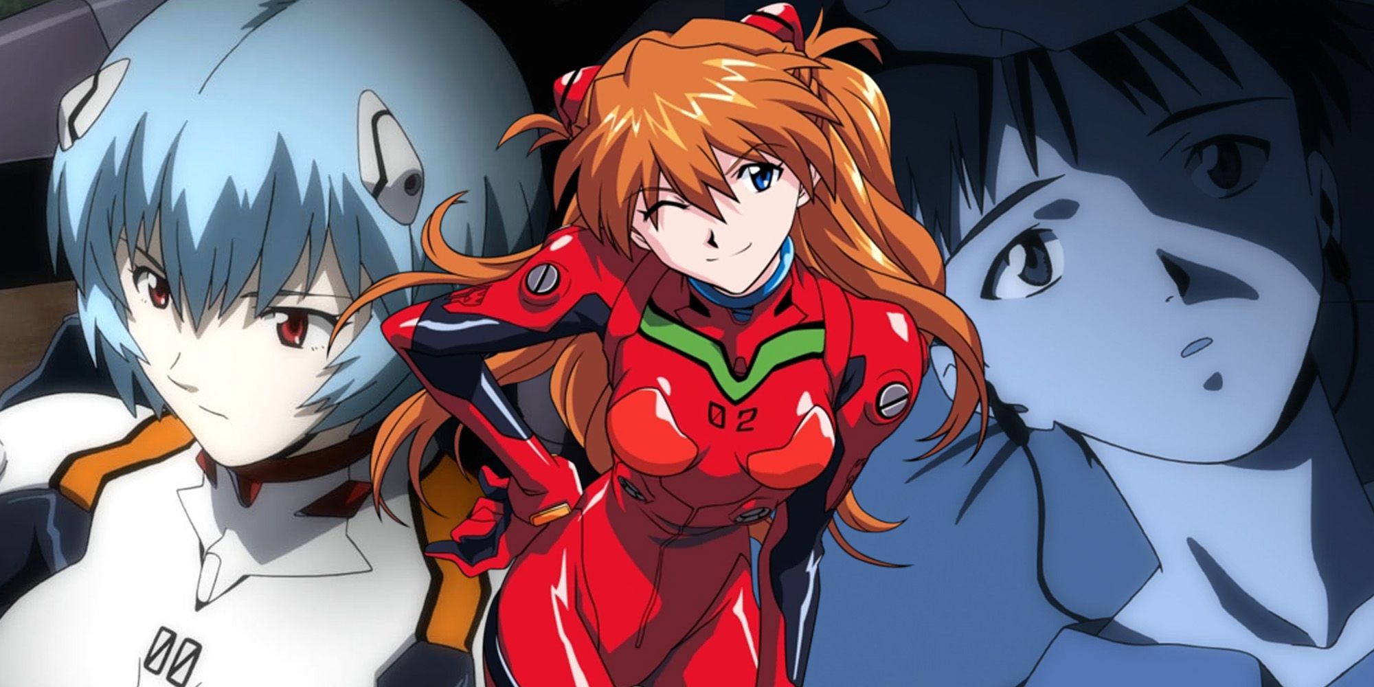 Neon Genesis Evangelion Collage com REI, Asuka e Shinji