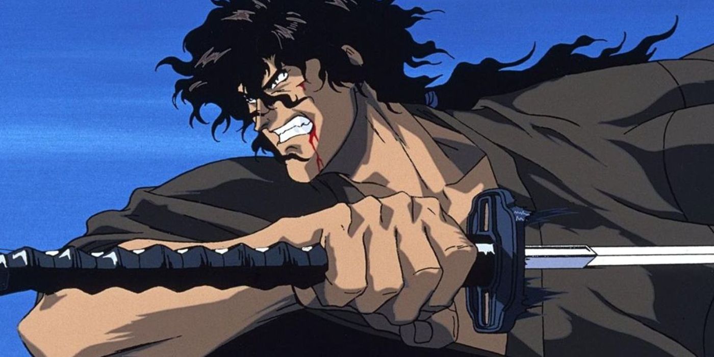 Ninja Scroll'da bir saldırı yaparken Blood Jubei Kibagami'nin ağzına damlar.