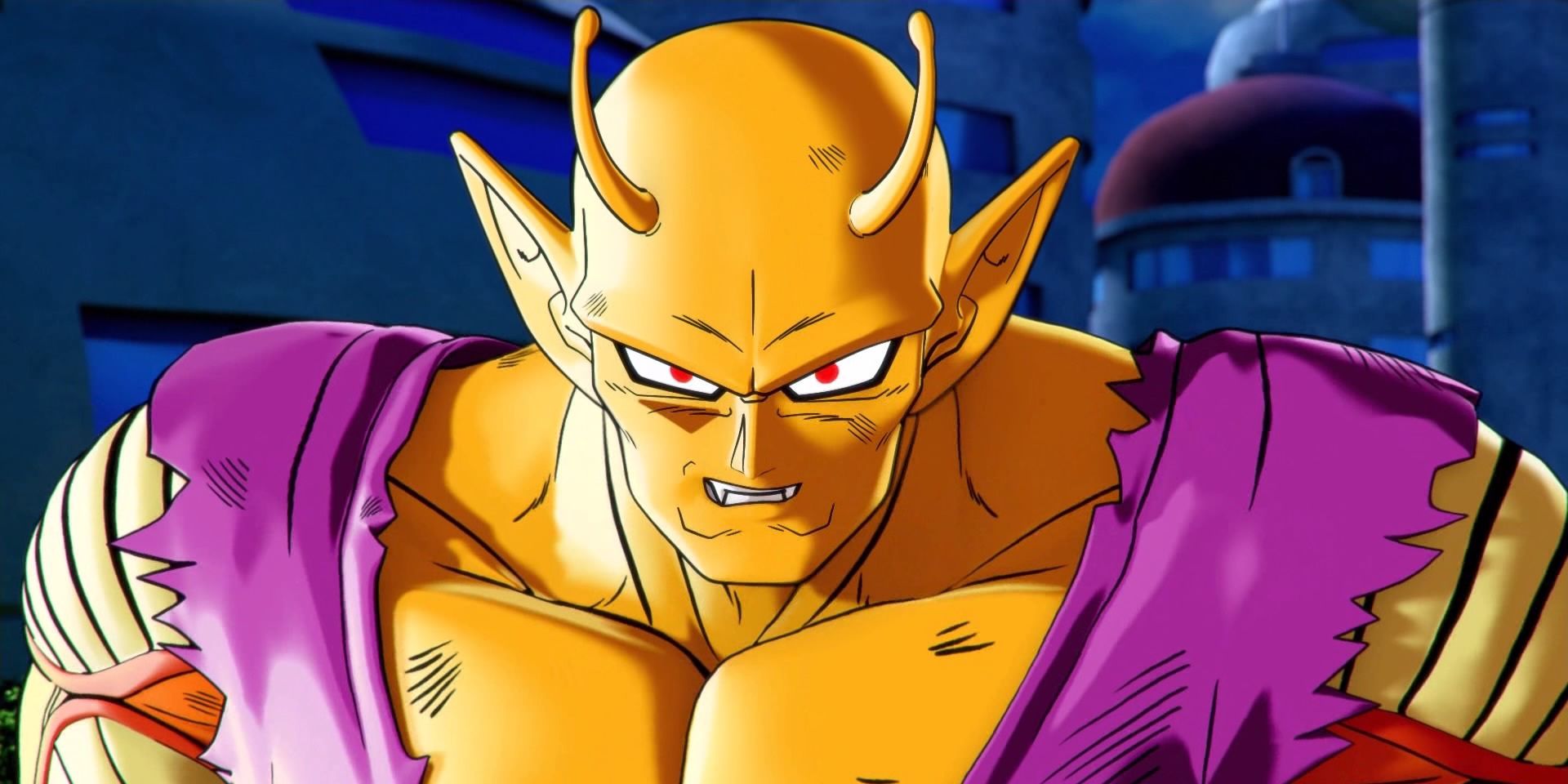 Um close de Orange Piccolo enquanto ele fica em West City no modo de história em Dragon Ball Xenoverse 2.