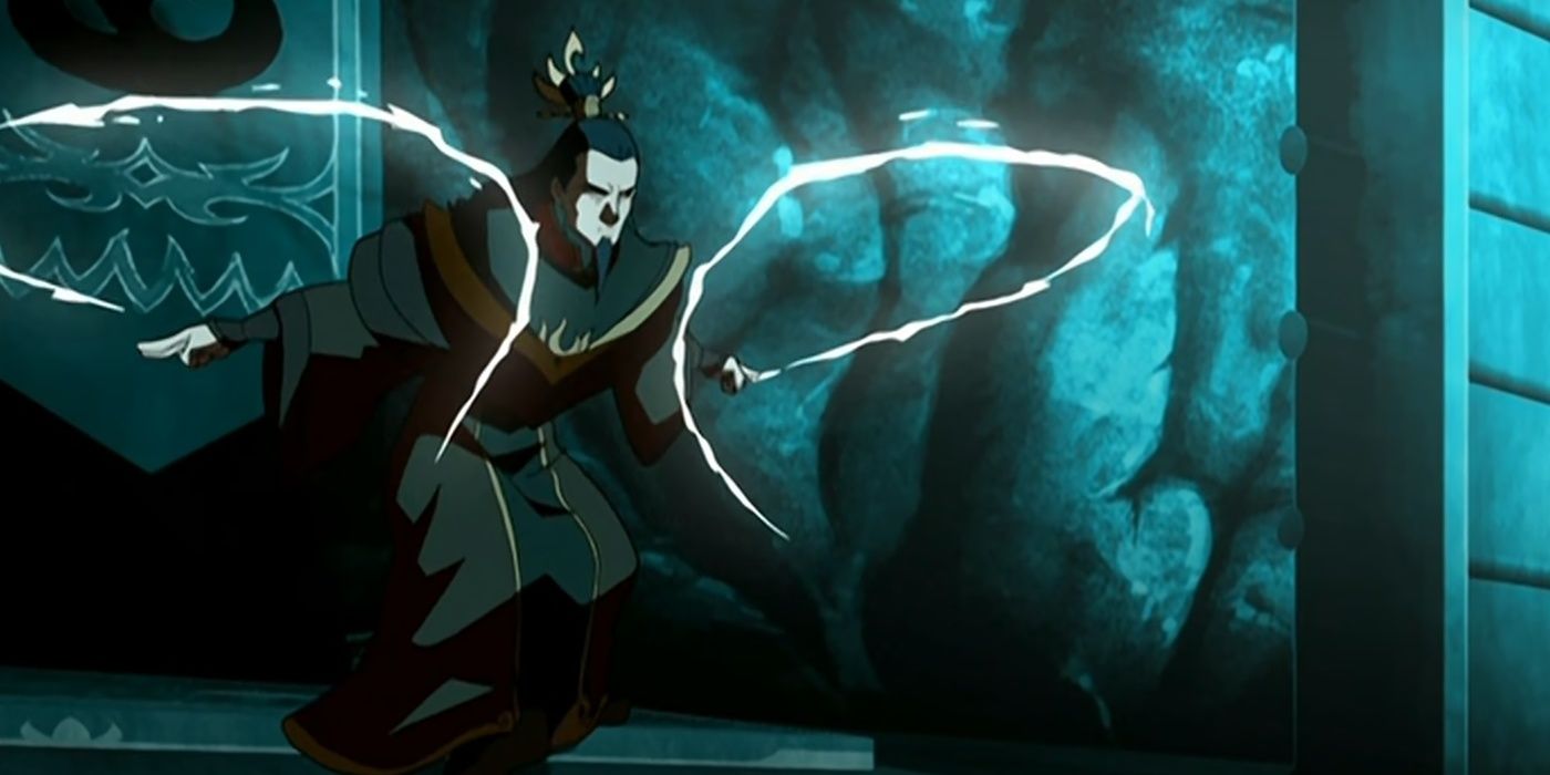 Ozai, Avatar: Son Airbender'da iki yıldırım ışını kullanıyor.