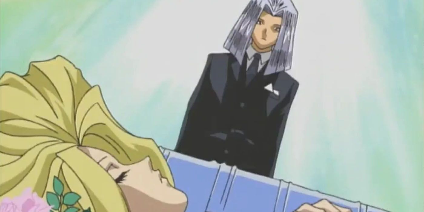 Pegasus no funeral de Cecelia em Yu-Gi-Oh!