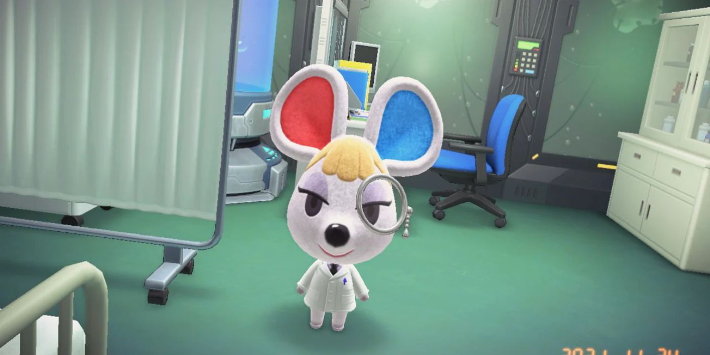 Foto de Petri em sua casa de laboratório em Animal Crossing New Horizons.