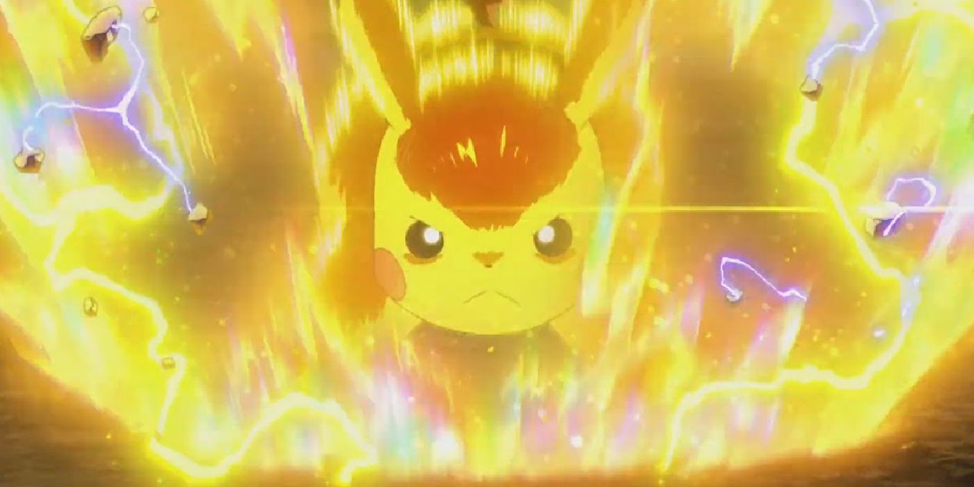 Pikachu beats Leon in the anime Pokémon.