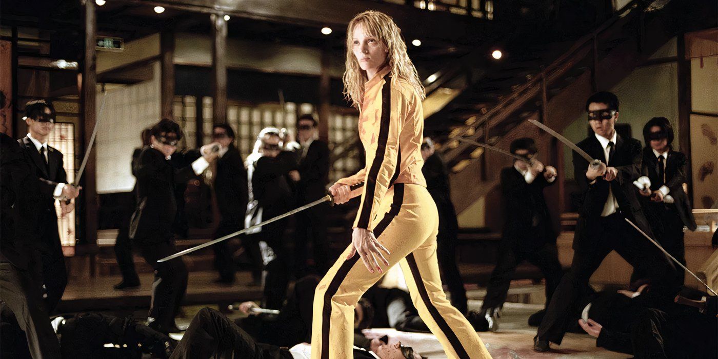 A noiva luta contra seus inimigos com sua nova Katana em Kill Bill.