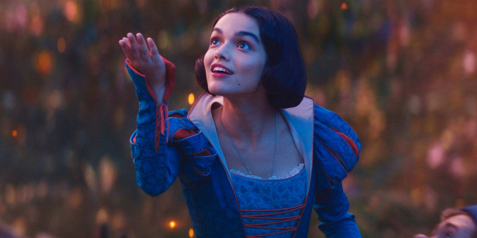 Rachel Zegler looks up in Snow White