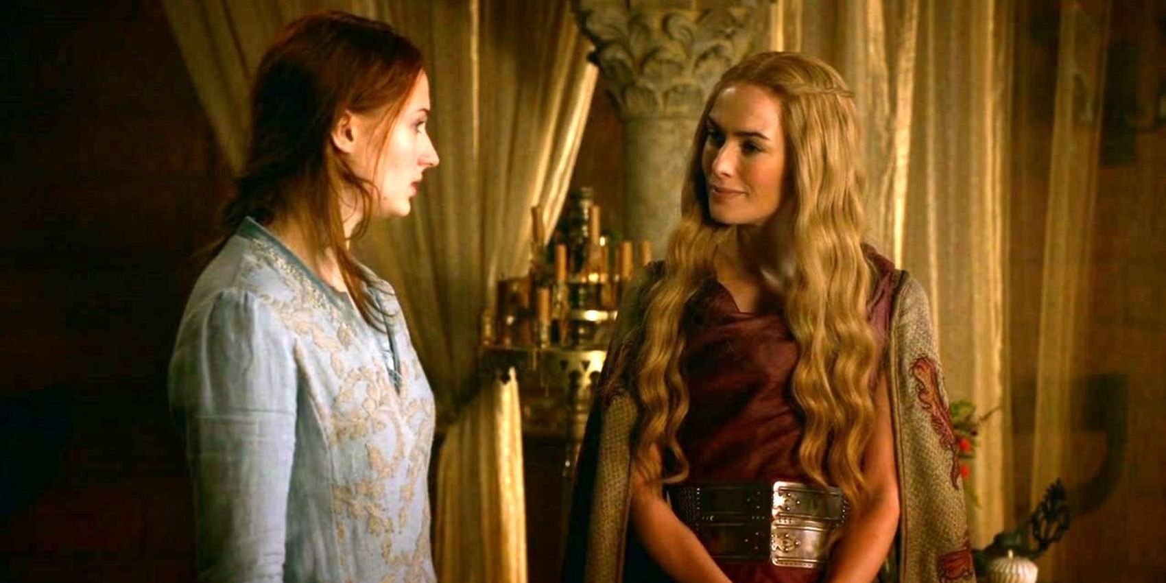 Sansa Stark, Game of Thrones'da Cersei Lannister ile konuşuyor