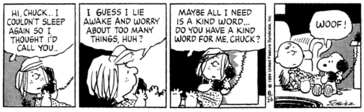 Peppermint Patty Wakes Charlie Brown in Peanuts