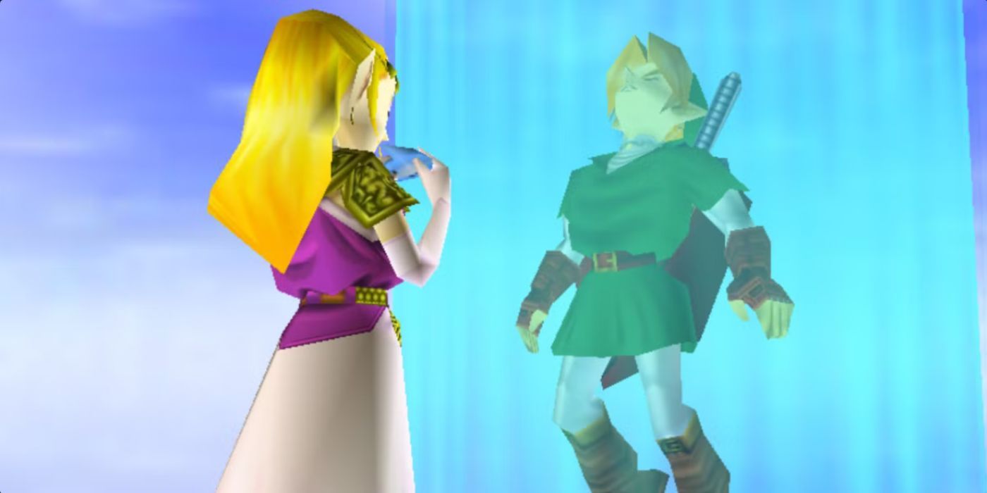Zelda devuelve a Link al pasado en Ocarina of Time.