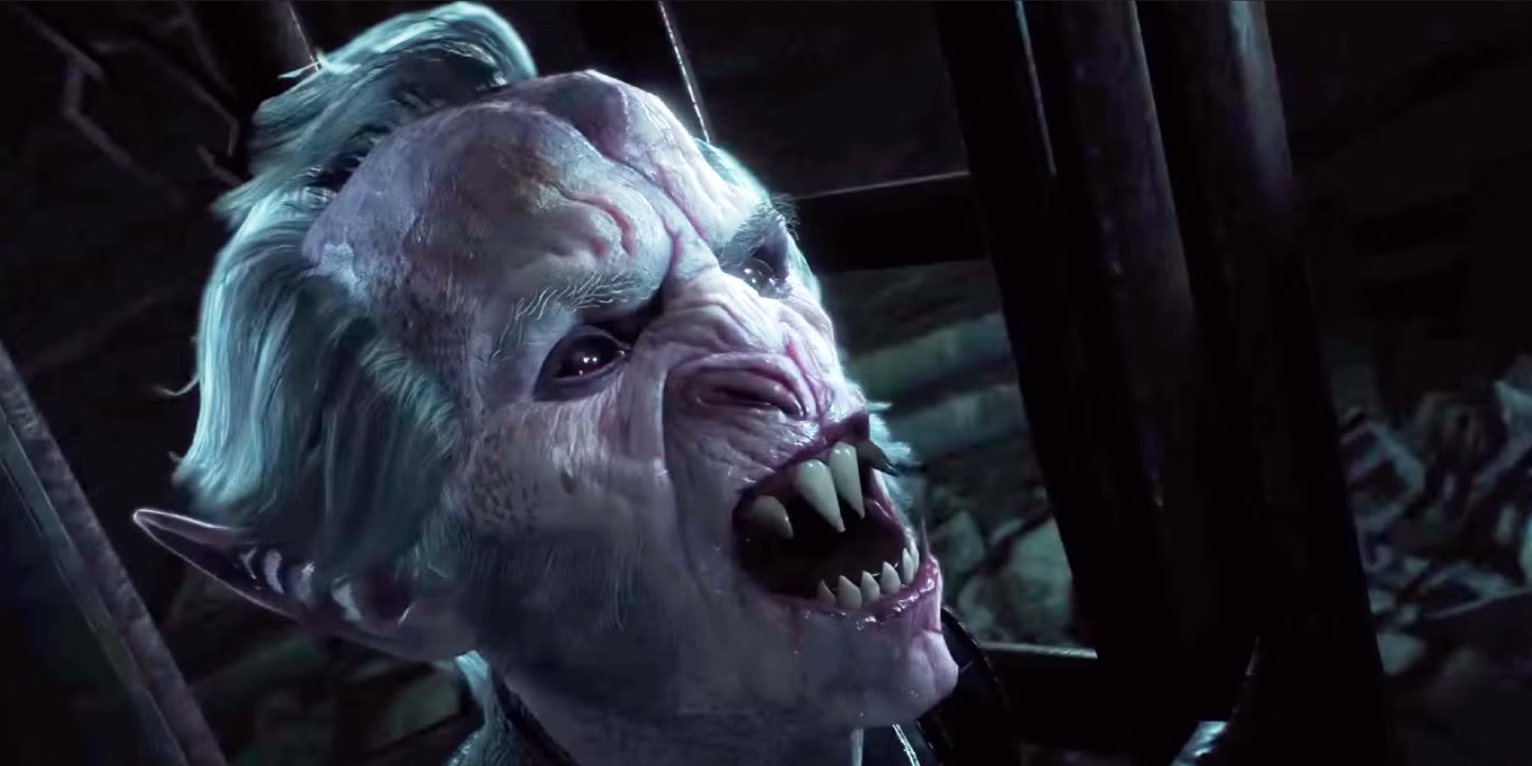 O vampiro superior mostra seus dentes no Witcher 3.