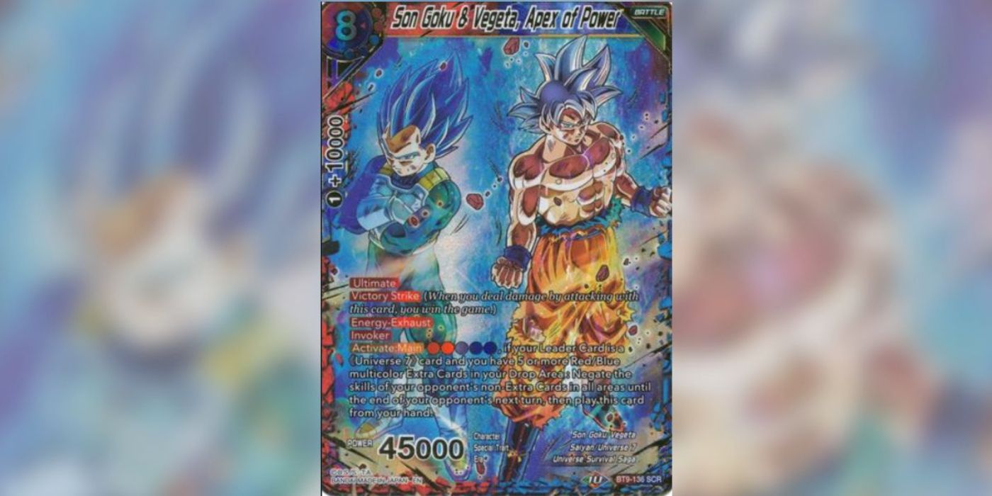 Son Goku & Vegeta, Power Secret Apex Dragon Ball Süper Kart Oyun Nadir.