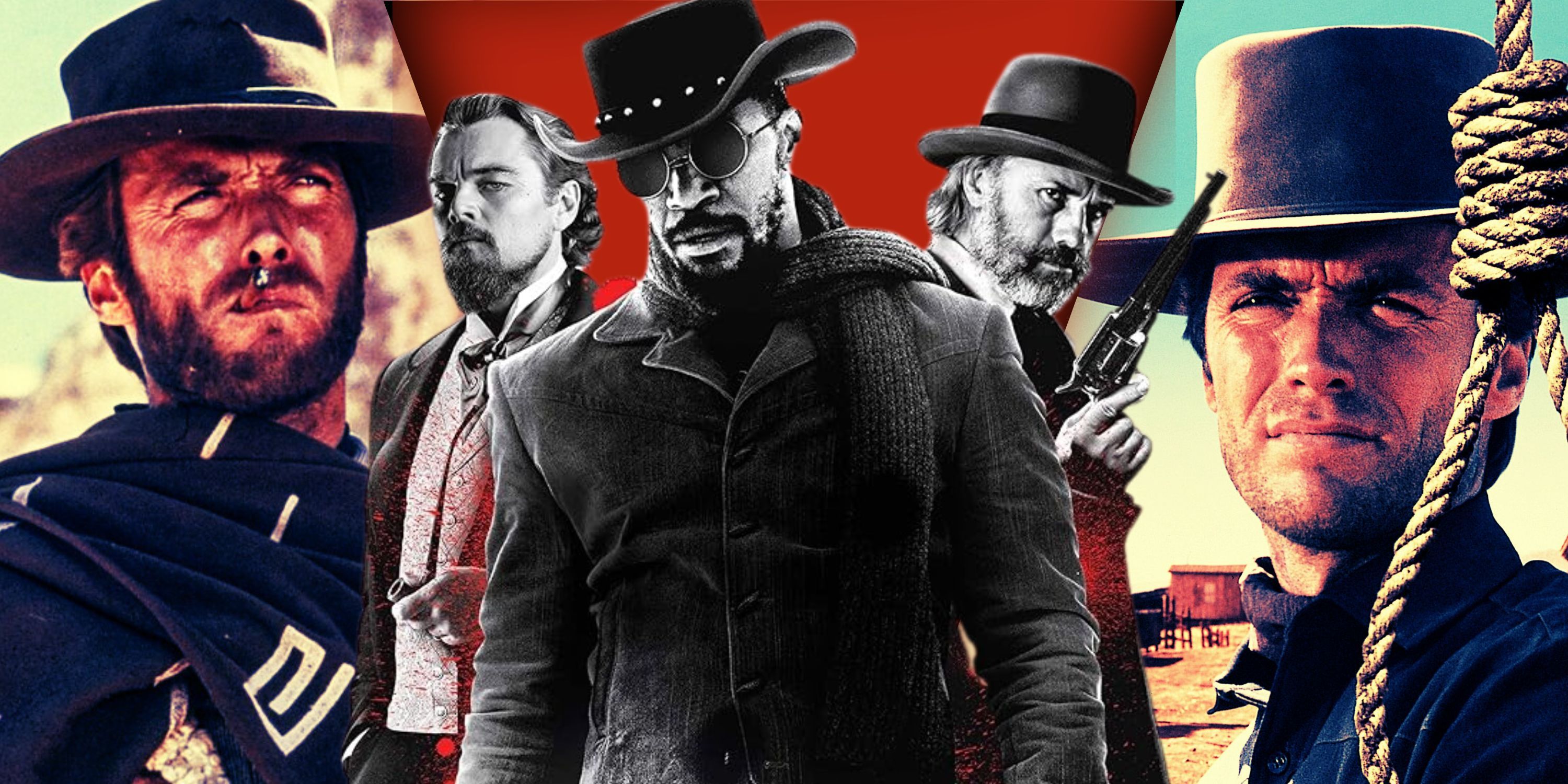 Composite image A Fistful of Dollars, Django Unchained, Hang Em High