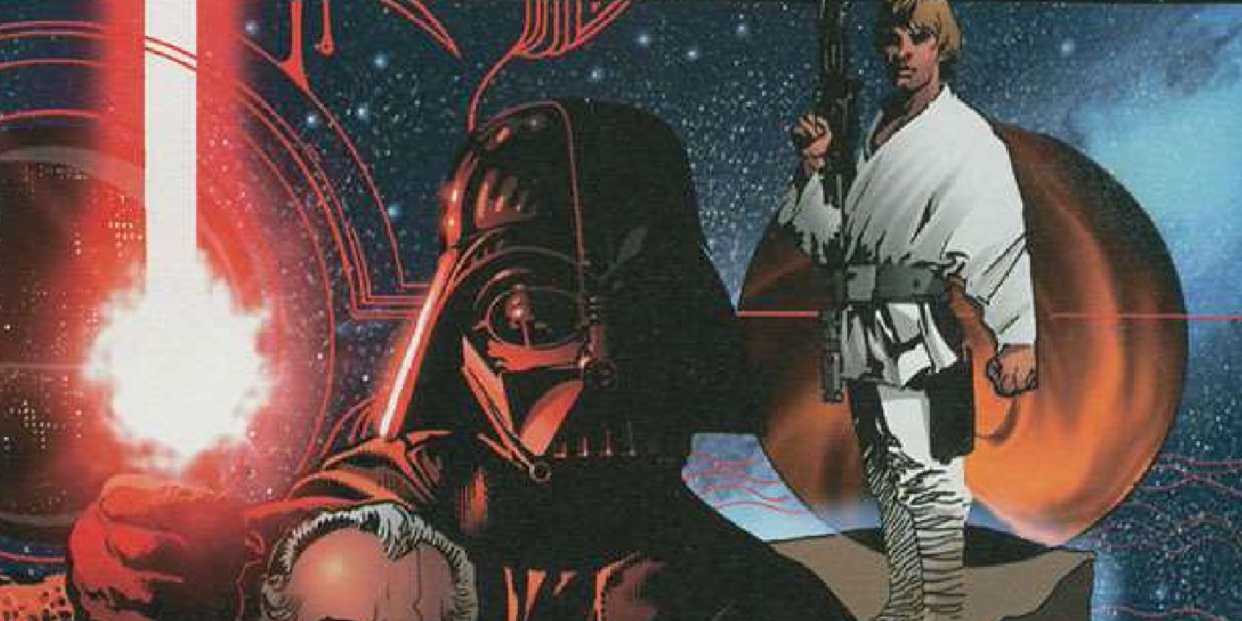 Darth Vader y Luke Skywalker en la portada de Star Wars: Marvel Infinities - Una nueva esperanza