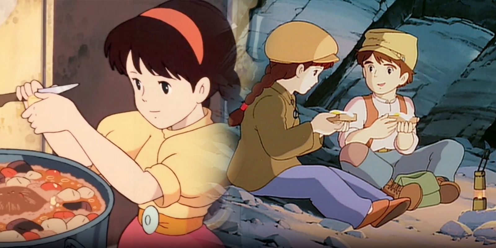 Studio Ghibli's Laputa: Castle in the Sky anime with Sheeta and Pazu's food