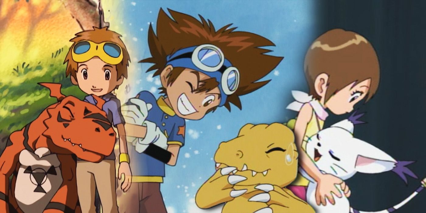 Tai com Agumon, Kari com Gatomon, Takato com Guilmon