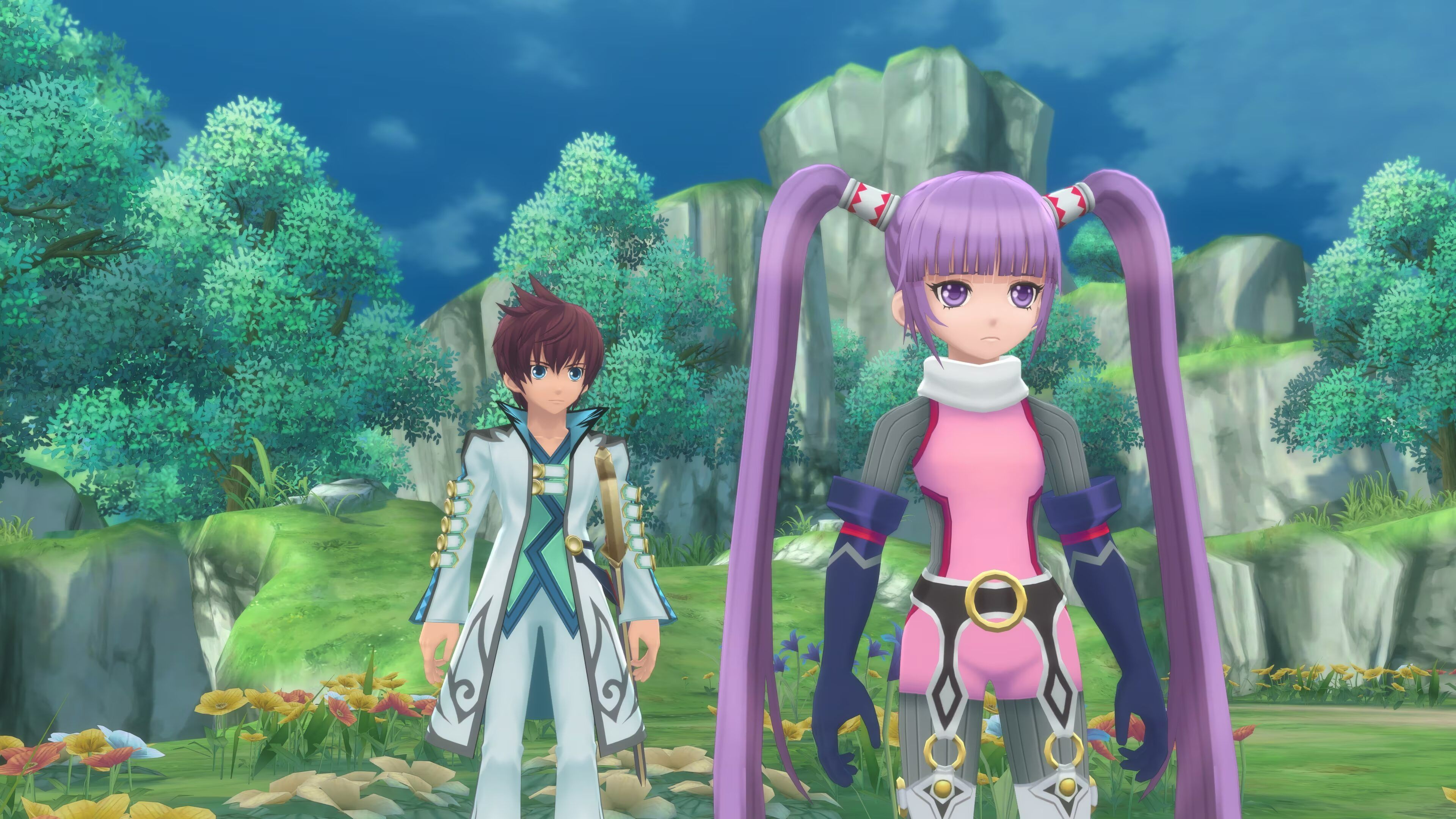 Contos de graças f Captura de tela remasterizada com Sophie e Asbel