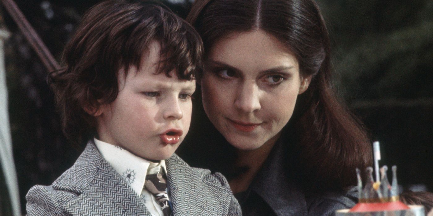 Harvey Spencer Stephens as Damien Thorn and Holly Palance as Nanny from The Omen