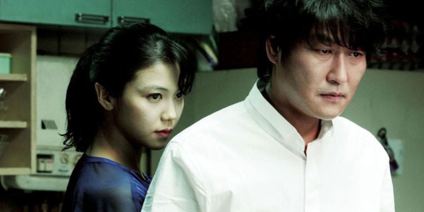 Two the main cast from Thirst with grave experssions.