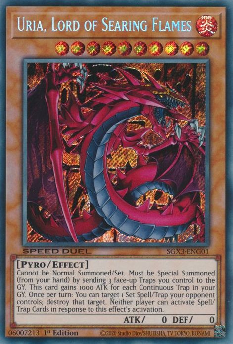 Uria, Yu-Gi-Oh'dan Searing Flames kartı!