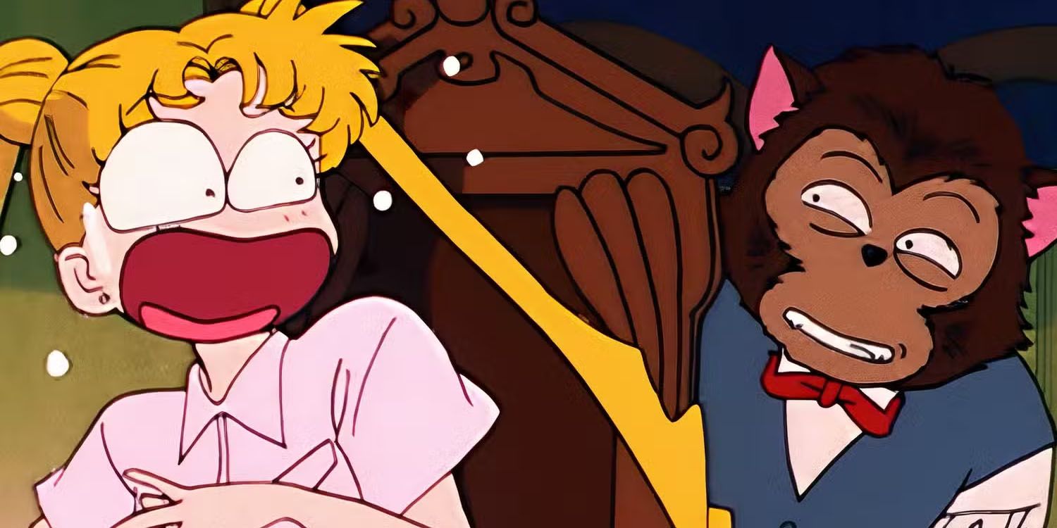 Usagi tem medo do lobisomem no episódio proibido de Sailor Moon