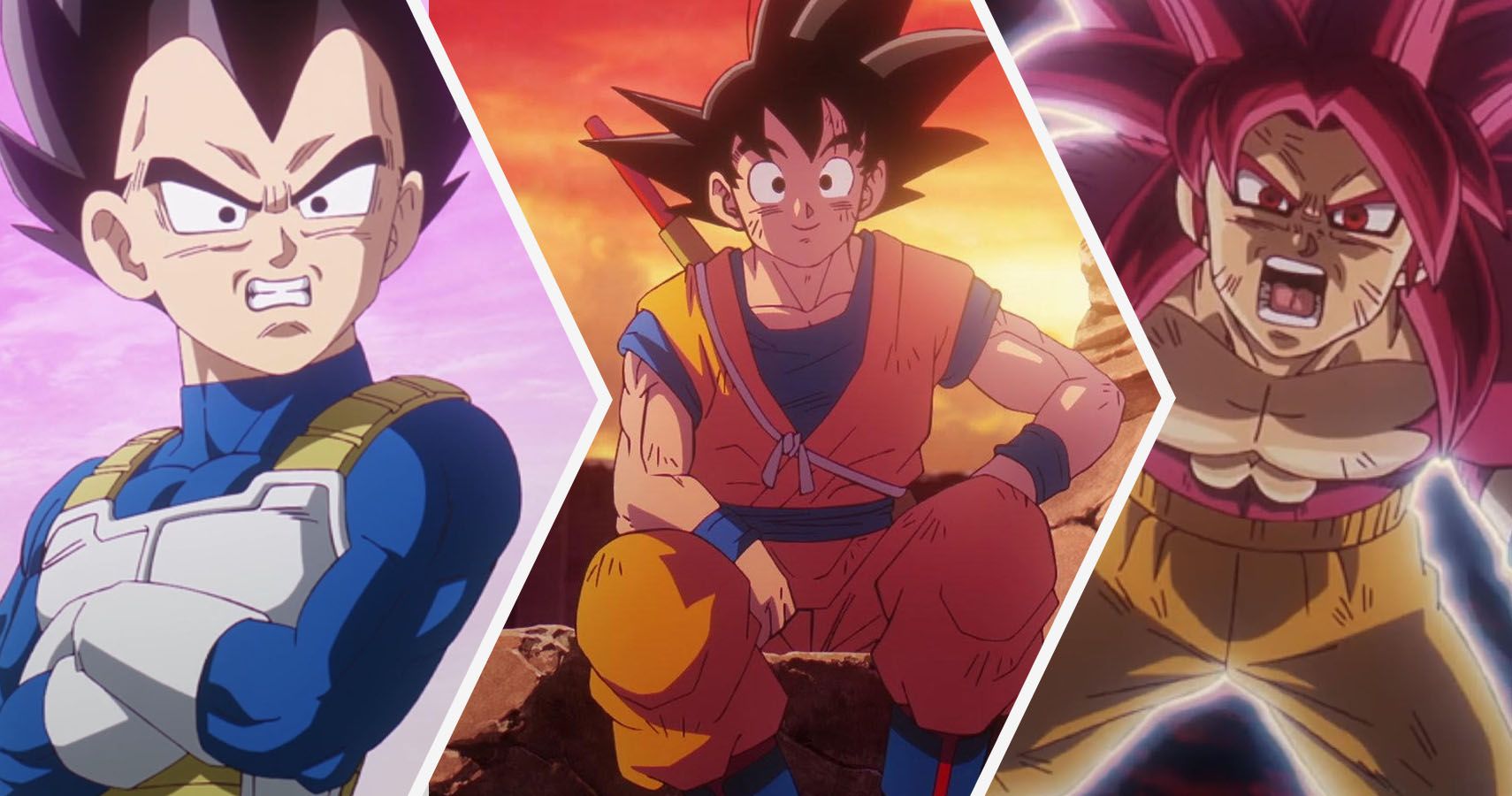 Vegeta, Goku, and Super Saiyan 4 Goku from Dragon Ball DAIMA Episode 20