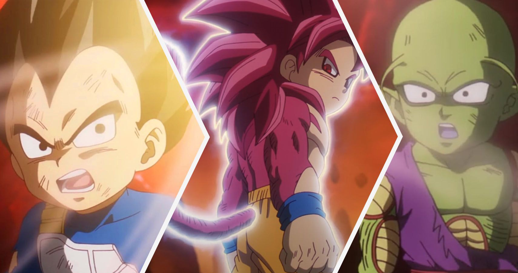 Vegeta, Super Saiyan 4 Goku and Piccolo de Dragon Ball Daima Episode 18