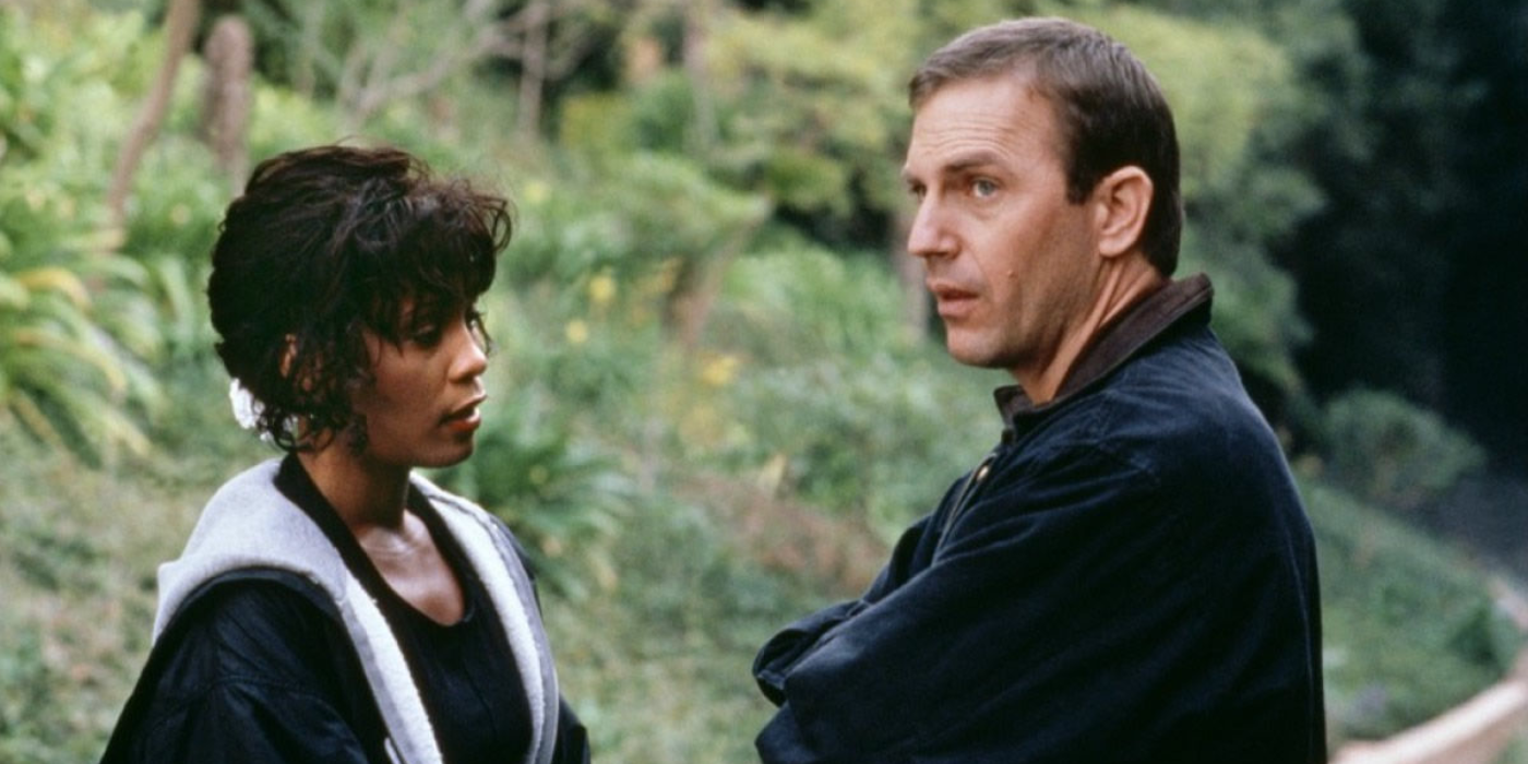 Whitney Houston and Kevin Costner in The Bodyguard