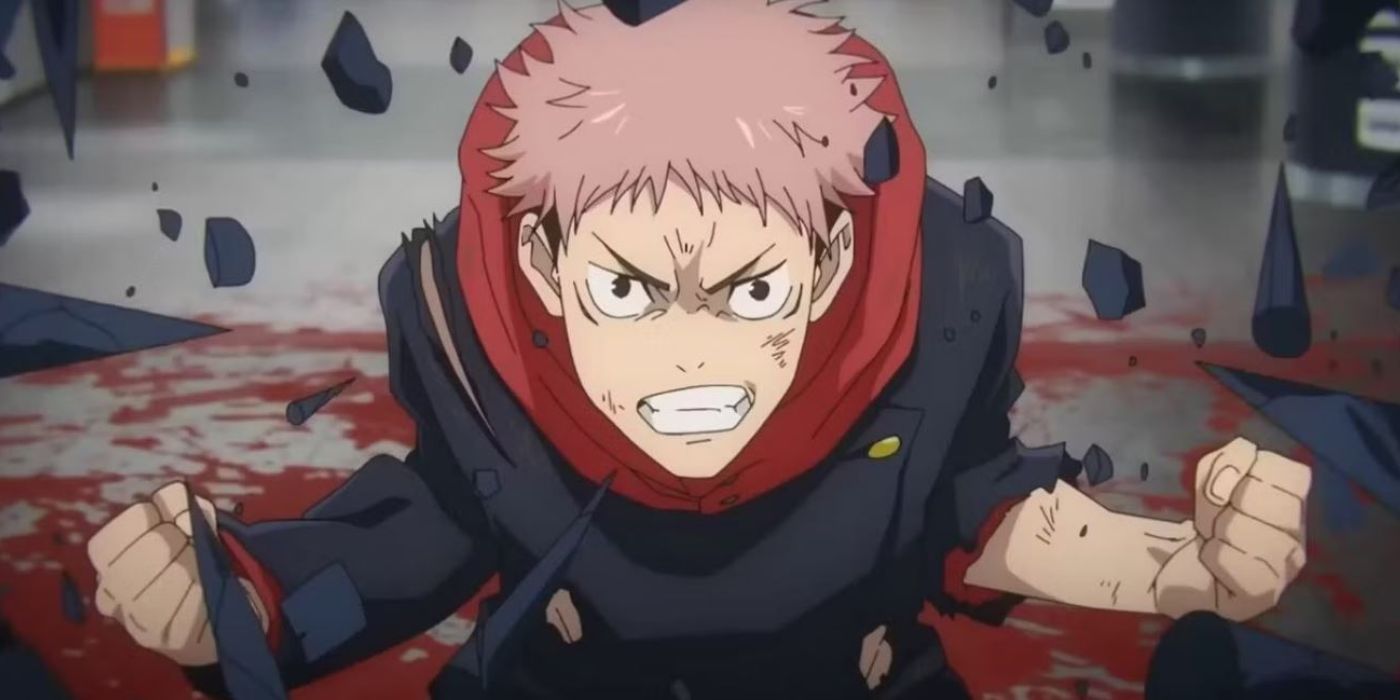 Yuji Itadori charges up his Cursed Energy in Jujutsu Kaisen Season 2.