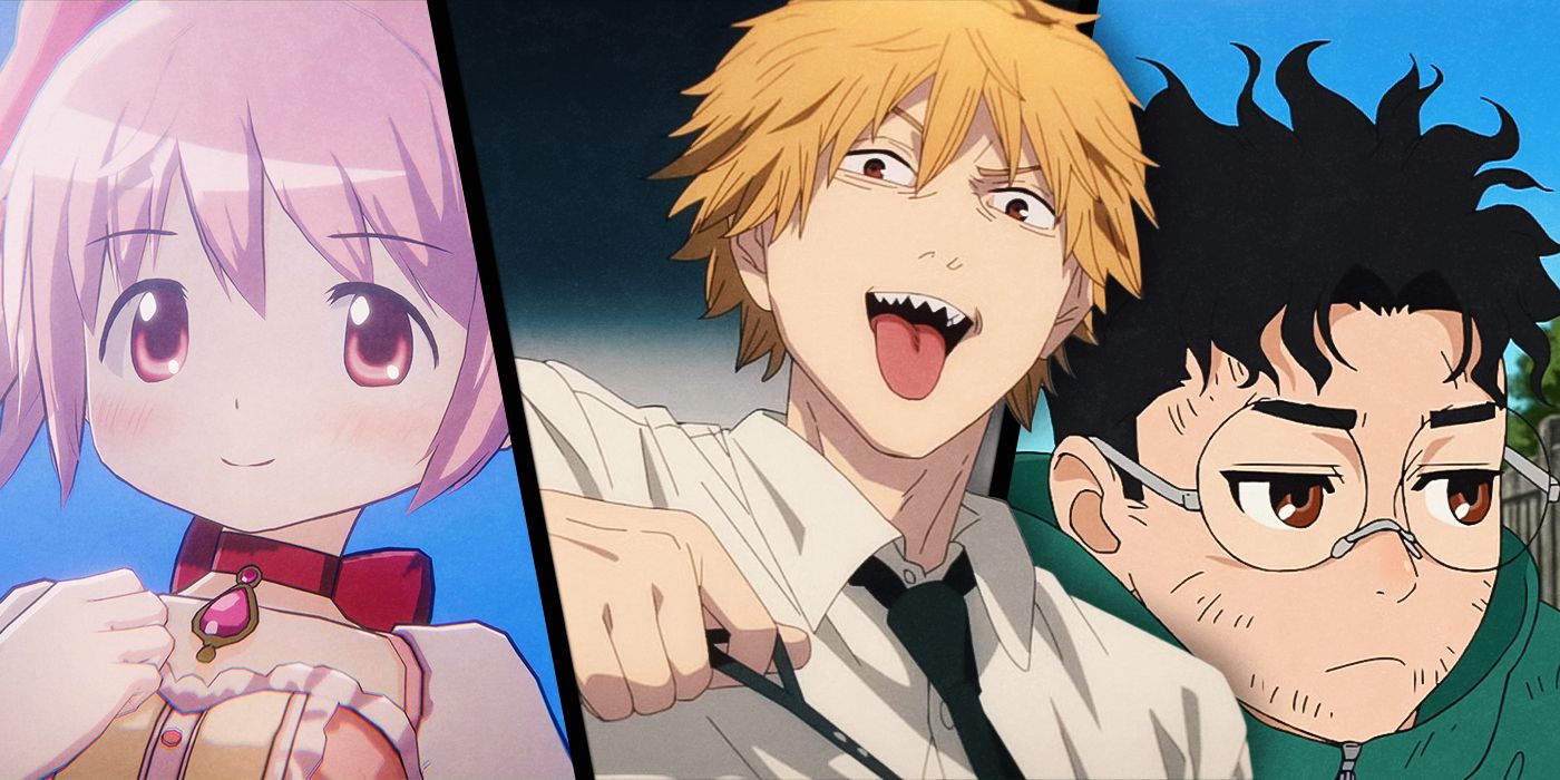 Imagens de Madoka Kaname de Puella Magi Madoka Magica, Okarun de Dandadan e Denji de Man Choassaw