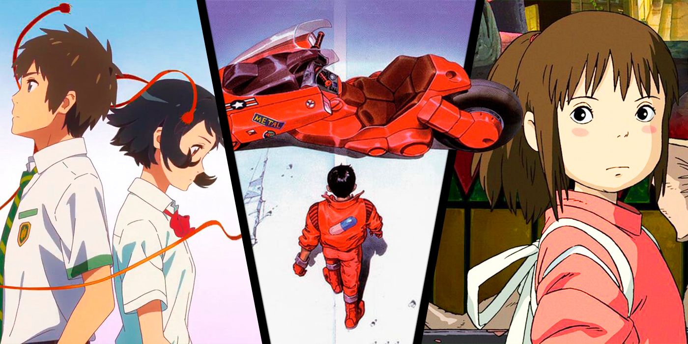 Taki and Mitsuha, Chihiro, Kaneda and his emblematic motorcycle