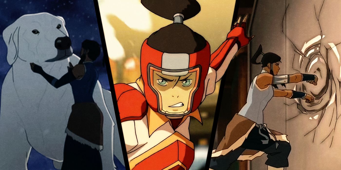 Imagens de Korra Pro Bending, Naga e Korra Metalbending.