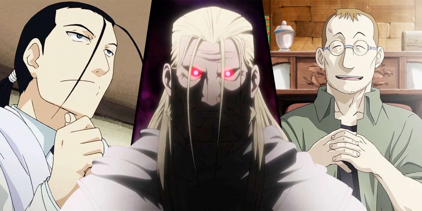 Pai, Tucker e Kimblee de Fullmetal Alquimista