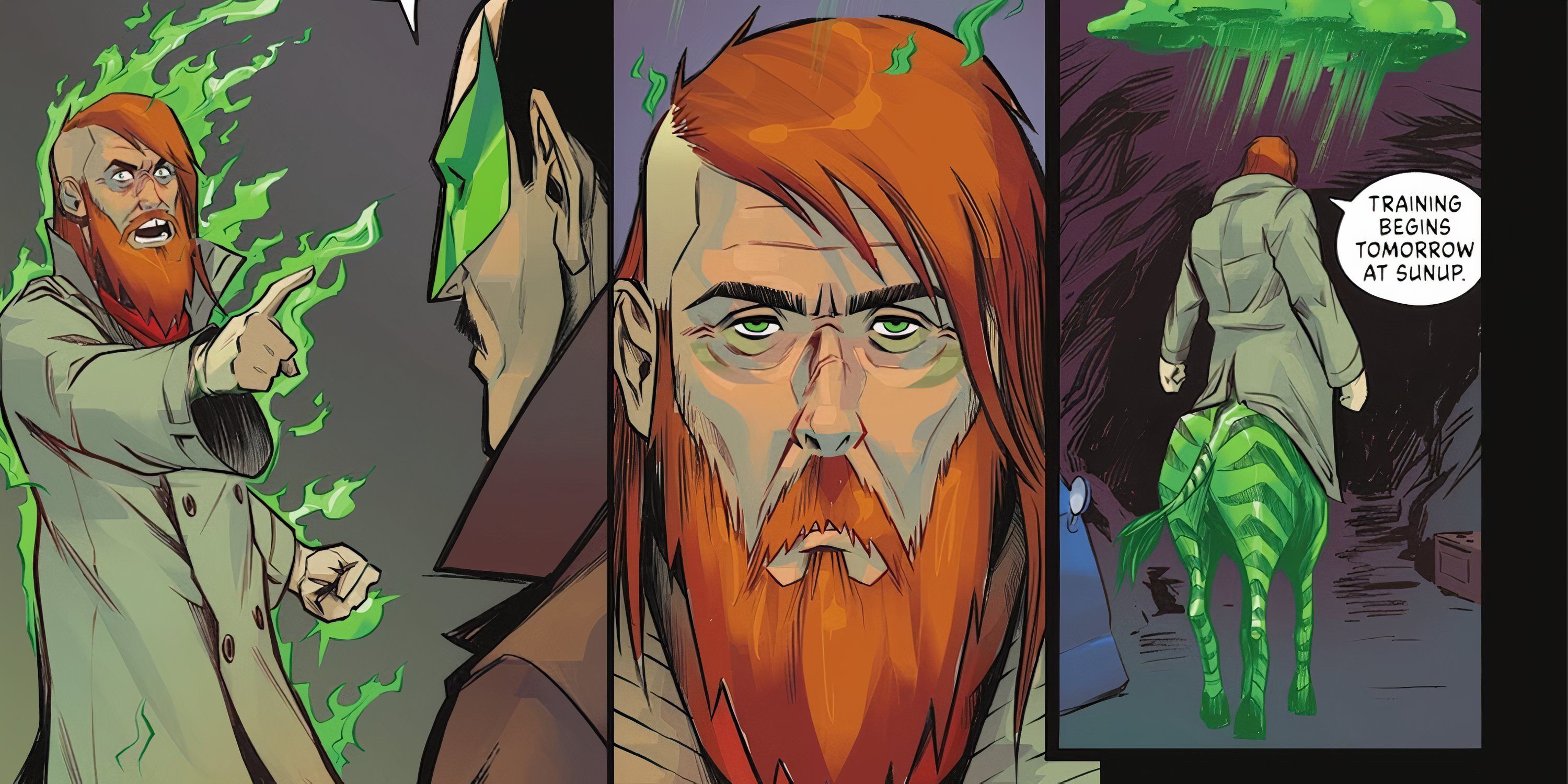 Guy Gardner activates his Green Lantern powers in DC vs. Vampires: World War V