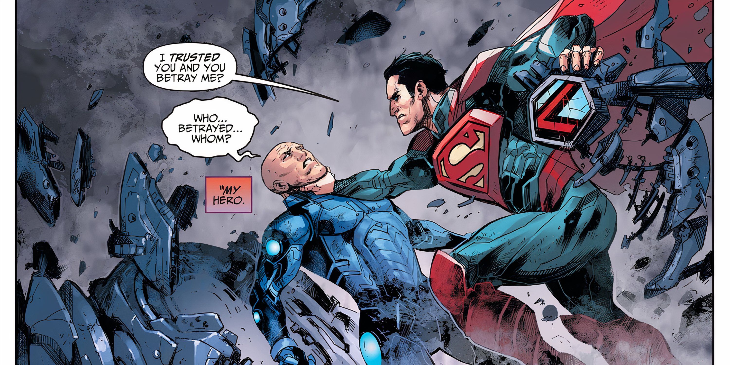 Superman snaps Lex Luthor's neck in the Injustice Universe