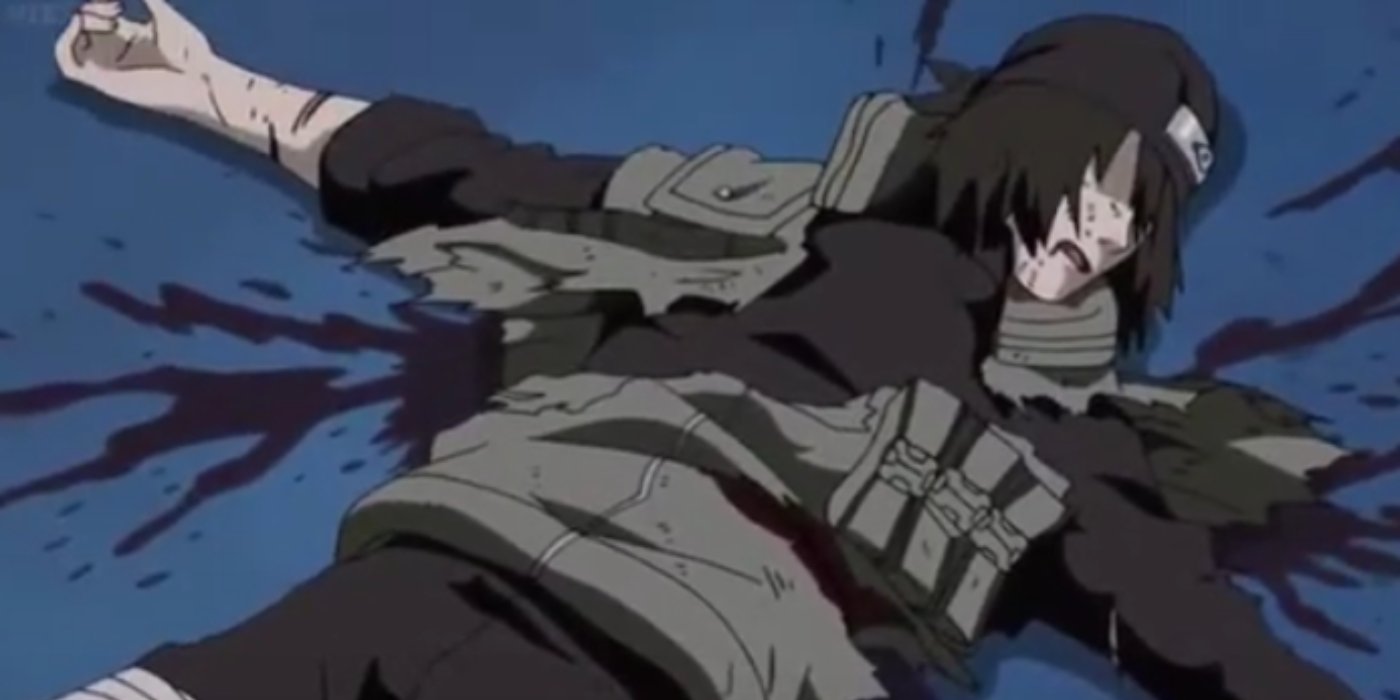 A bloody slash cutting diagonally through Hayate Gekko is the reason for his death in Naruto.