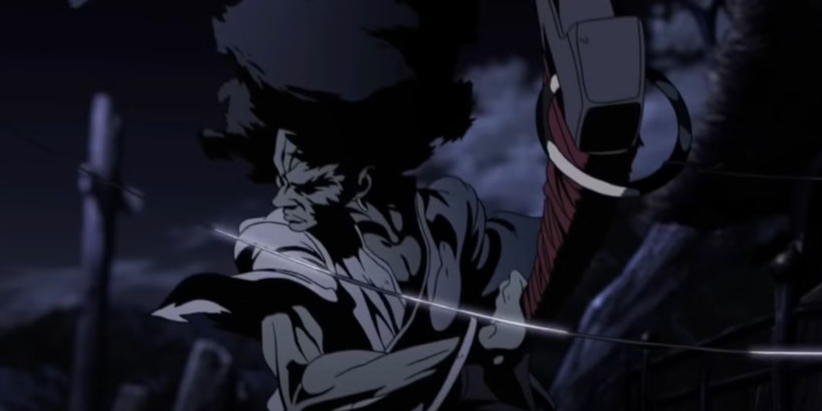 Afro Samurai Pose with Afro holding a sword