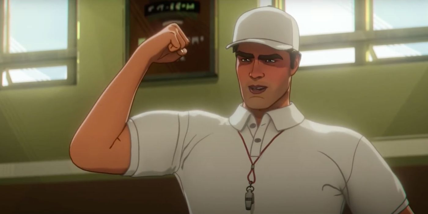 David Harbour's Alexei Shostakov haciéndose pasar por Coach Bob Toledo en Marvel's What If... El Guardián Rojo Detuvo al Soldado de Invierno?