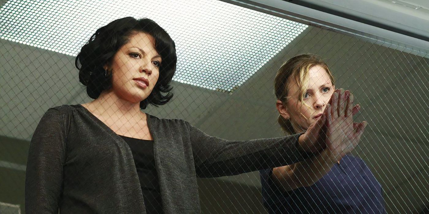 Callie and Arizona touching hands in Grey's Anatomy "Song Beneath the Song"