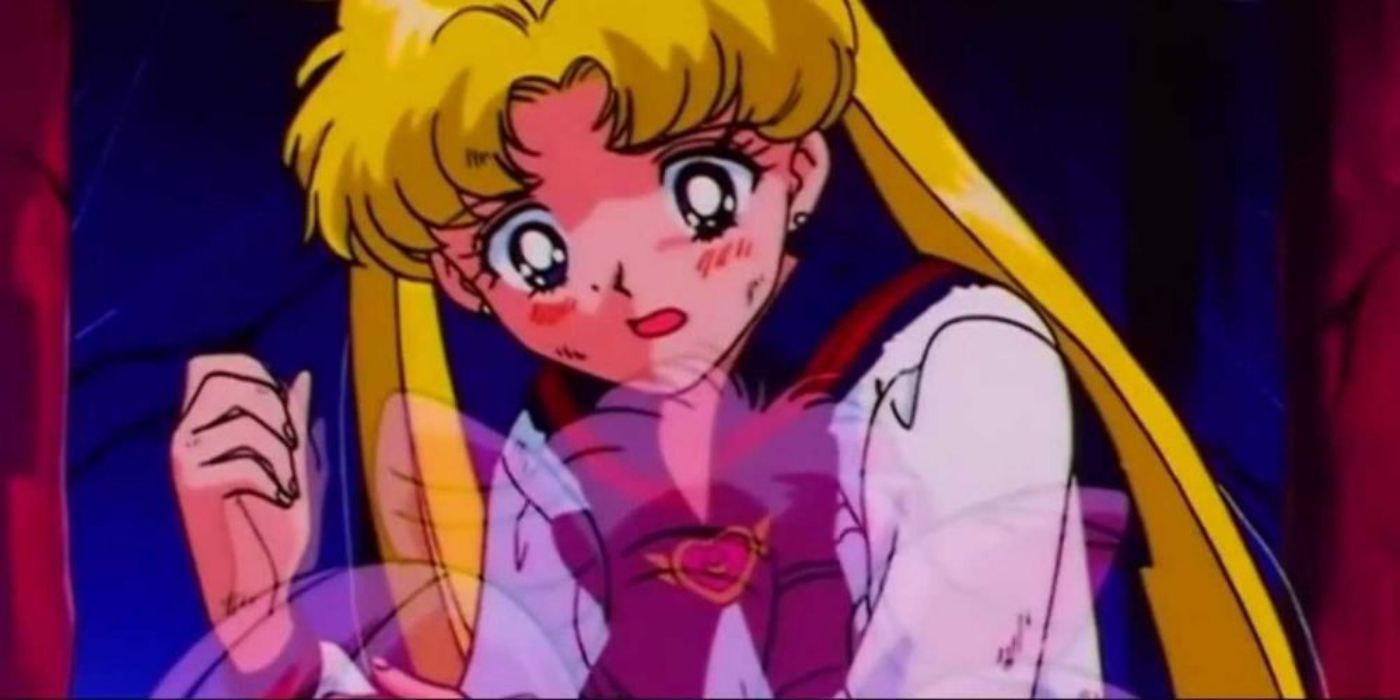 Usagi watches Chibi Moon fade away in Sailor Moon.