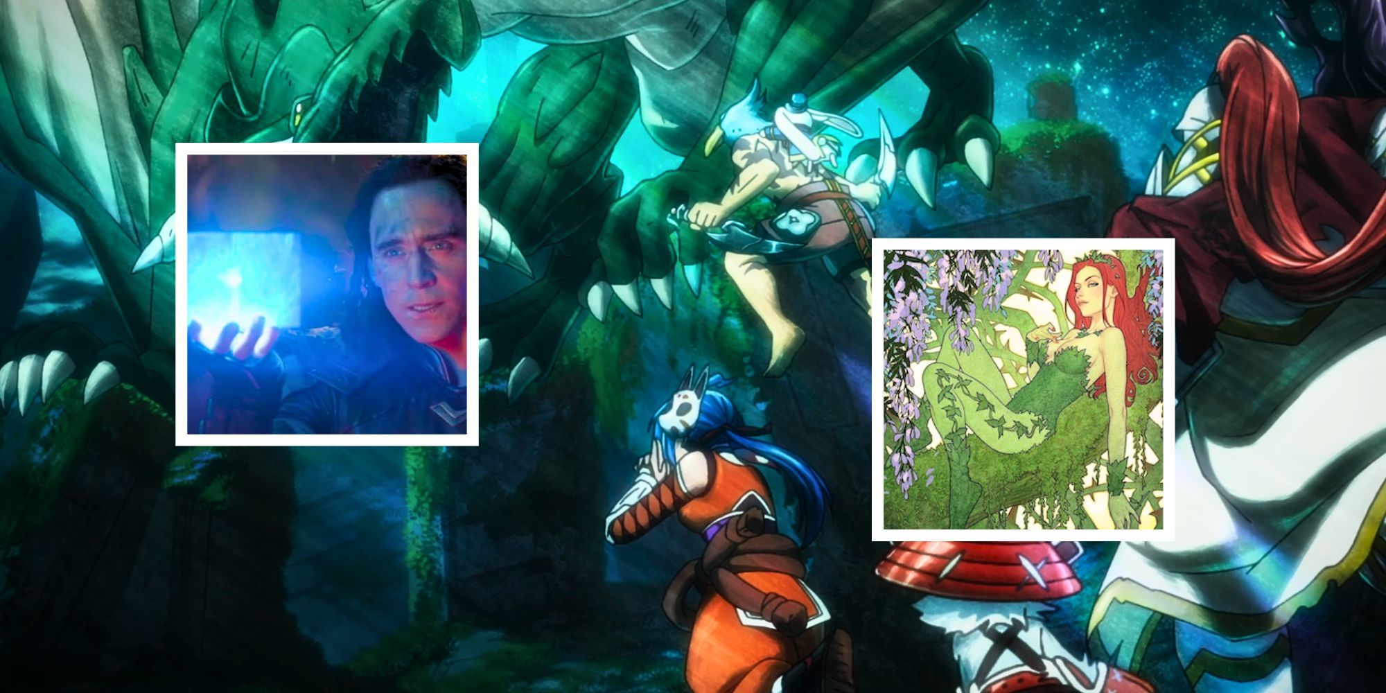 Imagem personalizada de Loki e Chaos Cube, Galaxia Heroes Chaos de Shangri-La Frontier, Ivy venenosa