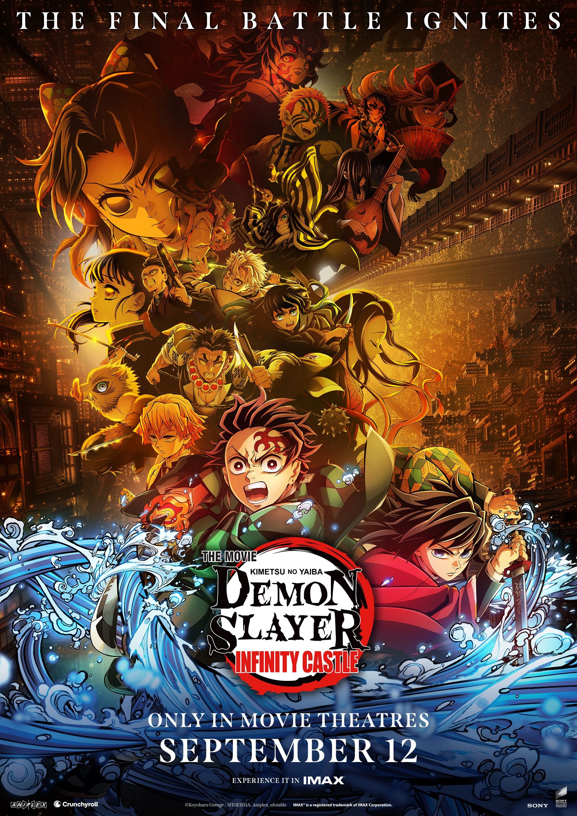 Demon Slayer Infinity Castle Anime Movie Poster com a data de lançamento de 12 de setembro (America)