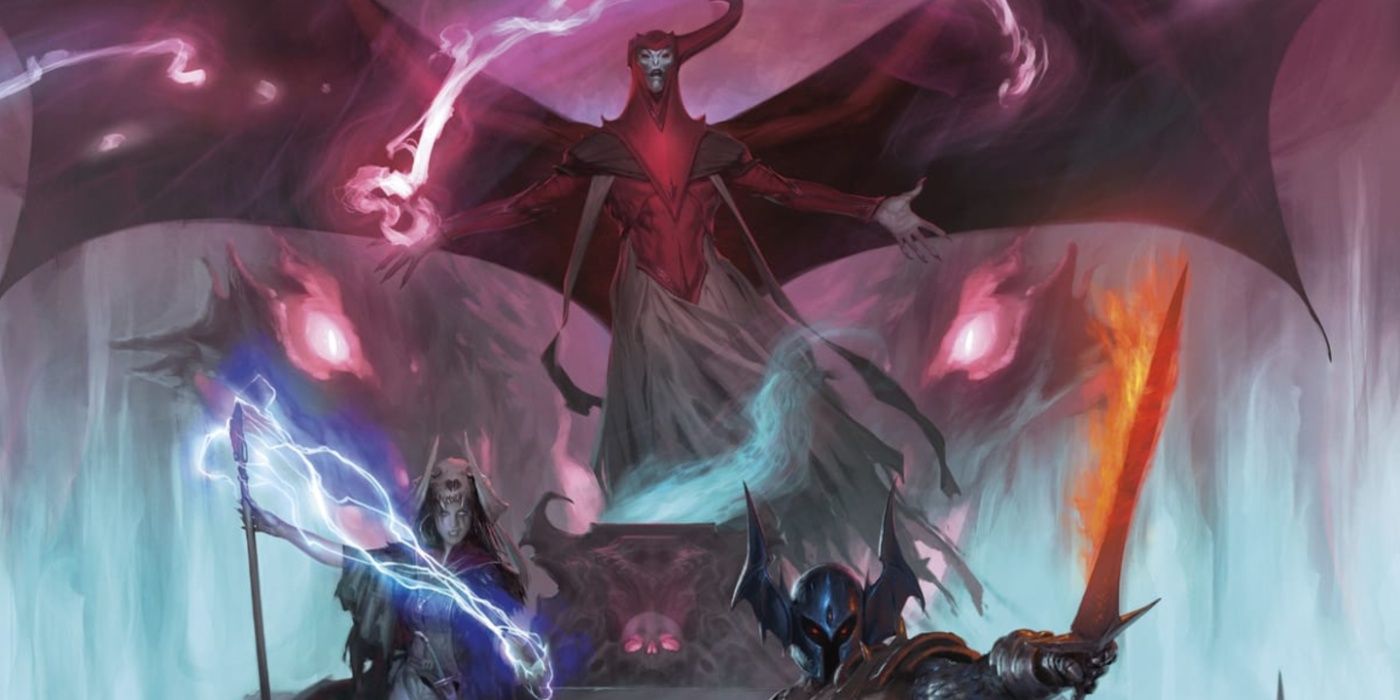 The cover art of the D&D 2024 Dungeon Master's Guide featuring three supernatural villains.