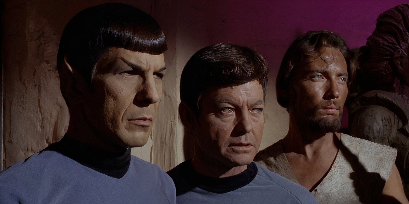 Dr McCoy and M. Spock in Star Trek The original series The Omega Glory