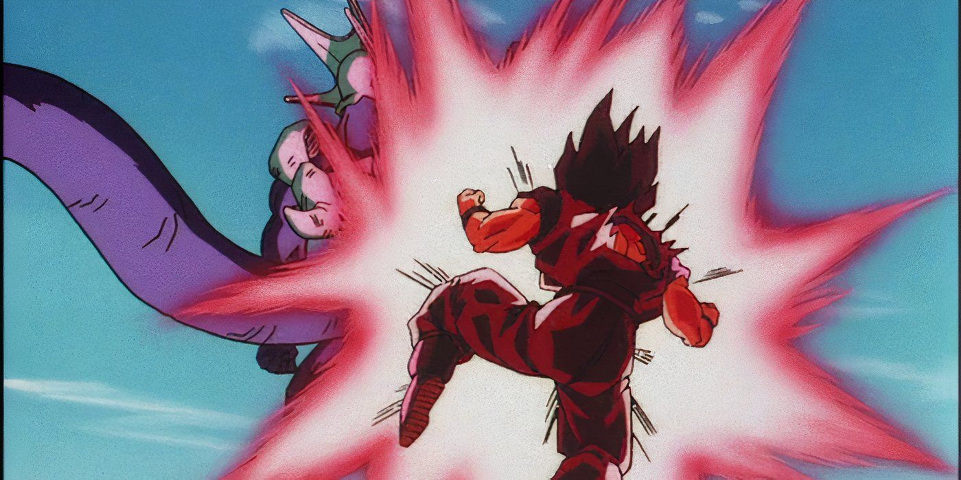 Goku usa el Ataque Kaio-Ken contra Cooler en Dragon Ball Z: La Venganza de Cooler.