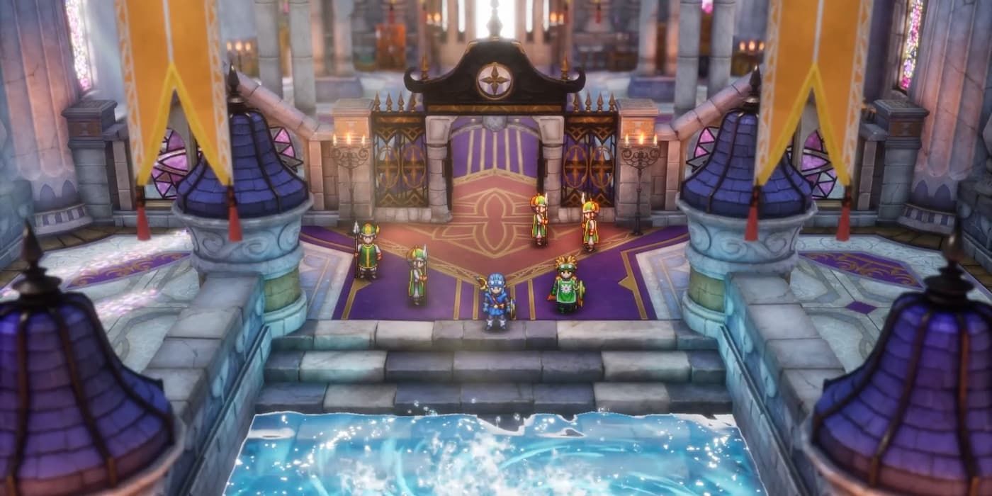 Dragon Quest I & II 2D-HD Remake's Throne Room Midenhall.