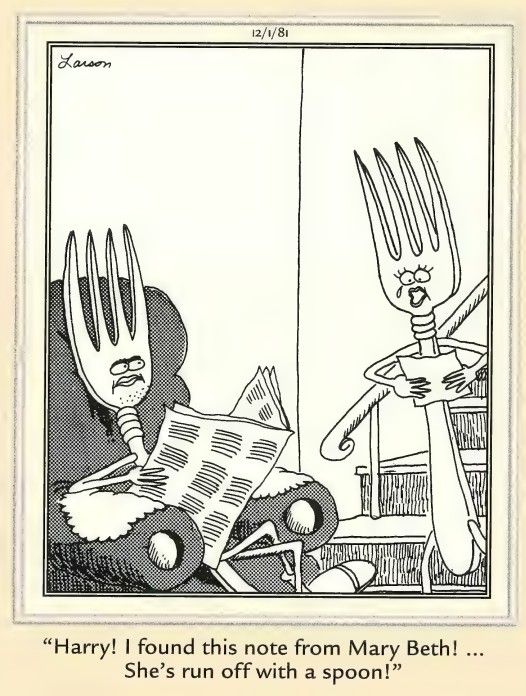 Far Side comic that parodies Hey Diddle Diddle