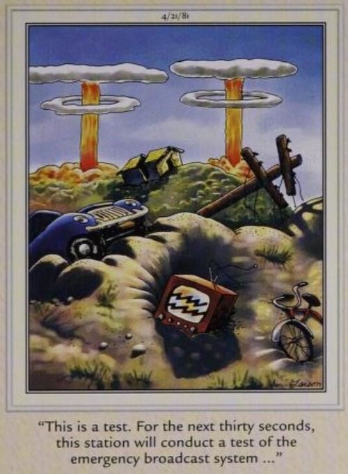 A television plays a test