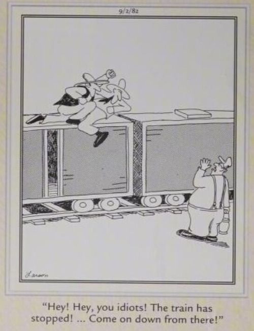 Two men fight atop a train